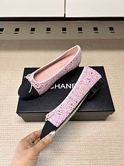 Chanel Ballet Flats Tweed & Grosgrain Pink Black & White G02819 - 2