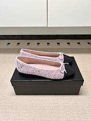 Chanel Ballet Flats Tweed & Grosgrain Pink Black & White G02819 - 3
