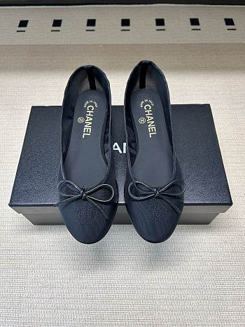 Chanel Ballet Flats Mesh & Grosgrain Black G02819