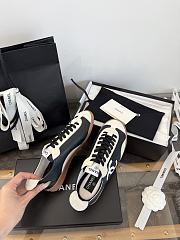 Chanel Sneakers Calfskin & Embossed Suede Calfskin Black & White G47125 - 5