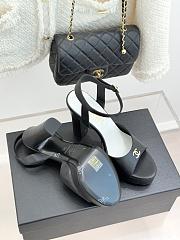 Chanel Sandals Lambskin Black 115mm G47029 - 3