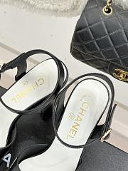 Chanel Sandals Lambskin Black 115mm G47029 - 5