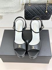 Chanel Sandals Lambskin Black 115mm G47029 - 6