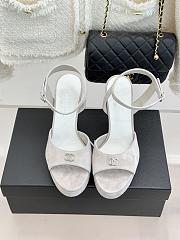 Chanel Sandals Suede Gray 115mm G47029 - 6