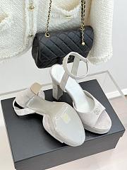 Chanel Sandals Suede Gray 115mm G47029 - 5