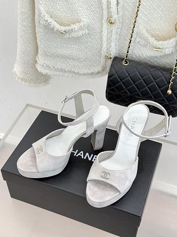 Chanel Sandals Suede Gray 115mm G47029