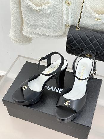 Chanel Sandals Lambskin Black 115mm G47029
