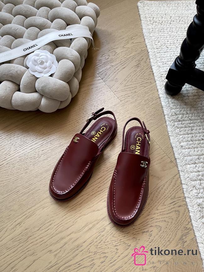 Chanel Slingbacks Shiny Calfskin Burgundy G47033 - 1