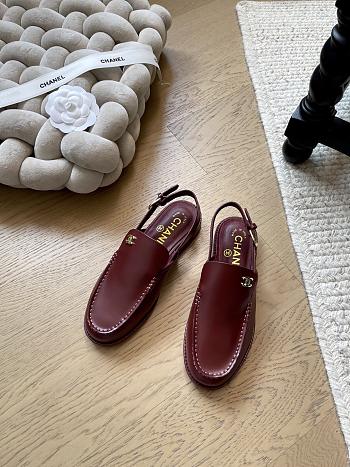 Chanel Slingbacks Shiny Calfskin Burgundy G47033