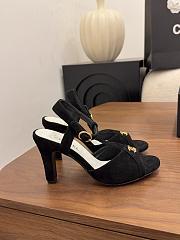 Chanel Sandals Suede Kidskin Black 90mm G47030 - 4