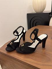 Chanel Sandals Suede Kidskin Black 90mm G47030 - 2