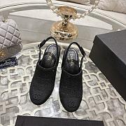 Chanel Slingbacks Cotton Tweed & Grosgrain Black G46865 - 6