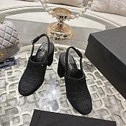 Chanel Slingbacks Cotton Tweed & Grosgrain Black G46865 - 4