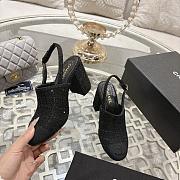 Chanel Slingbacks Cotton Tweed & Grosgrain Black G46865 - 2