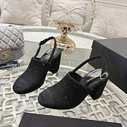 Chanel Slingbacks Cotton Tweed & Grosgrain Black G46865 - 3