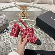 Chanel Slingbacks Cotton Tweed & Grosgrain Red, Pink & Black G46865 - 3