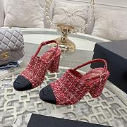 Chanel Slingbacks Cotton Tweed & Grosgrain Red, Pink & Black G46865 - 4