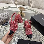 Chanel Slingbacks Cotton Tweed & Grosgrain Red, Pink & Black G46865 - 6