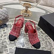 Chanel Slingbacks Cotton Tweed & Grosgrain Red, Pink & Black G46865 - 1