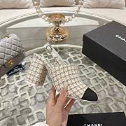 Chanel Slingbacks Wool and Mohair Tweed & Grosgrain  Ecru, Beige & Gold G46865 - 6