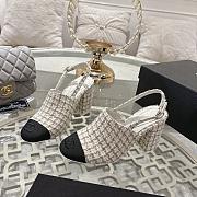 Chanel Slingbacks Wool and Mohair Tweed & Grosgrain  Ecru, Beige & Gold G46865 - 4