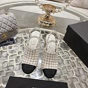 Chanel Slingbacks Wool and Mohair Tweed & Grosgrain  Ecru, Beige & Gold G46865 - 3