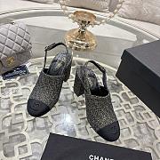Chanel Slingbacks Cotton Tweed & Grosgrain Gold & Black G46865 - 1