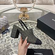 Chanel Slingbacks Cotton Tweed & Grosgrain Gold & Black G46865 - 6