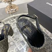 Chanel Slingbacks Cotton Tweed & Grosgrain Gold & Black G46865 - 5
