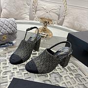 Chanel Slingbacks Cotton Tweed & Grosgrain Gold & Black G46865 - 4