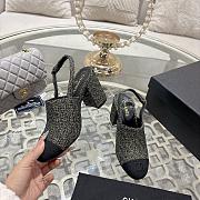 Chanel Slingbacks Cotton Tweed & Grosgrain Gold & Black G46865 - 3