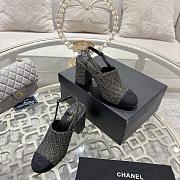 Chanel Slingbacks Cotton Tweed & Grosgrain Gold & Black G46865 - 2