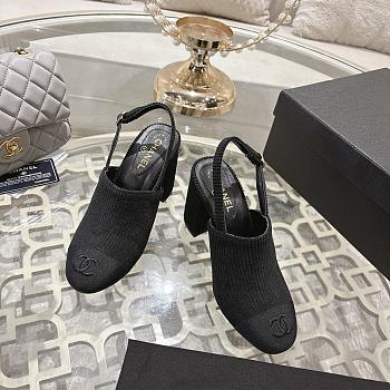 Chanel Slingbacks Corduroy & Grosgrain Black G46865