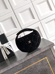 Chanel Pouch Velvet, Strass & Gold-Tone Metal Black - 11x19x8cm - 2