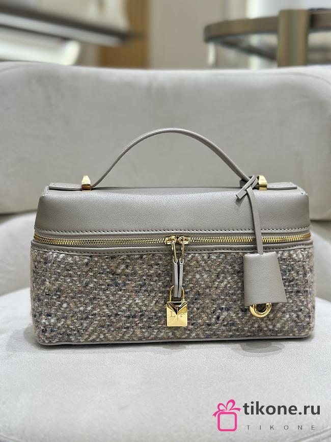 Loro Piana Extra Bag L23 Alpaca Virgin Wool Cream White F7MH - 23x12x7cm - 1