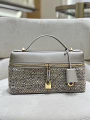 Loro Piana Extra Bag L23 Alpaca Virgin Wool Cream White F7MH - 23x12x7cm - 1