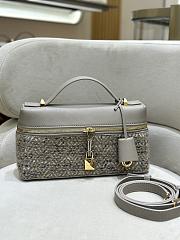 Loro Piana Extra Bag L23 Alpaca Virgin Wool Cream White F7MH - 23x12x7cm - 2