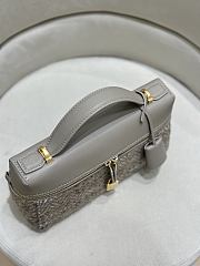 Loro Piana Extra Bag L23 Alpaca Virgin Wool Cream White F7MH - 23x12x7cm - 3