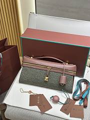 Loro Piana Extra Clutch L29 Cashmere Virgin Wool Silk Countryside Sage B5NA - 29x14x3cm  - 5