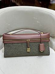 Loro Piana Extra Clutch L29 Cashmere Virgin Wool Silk Countryside Sage B5NA - 29x14x3cm  - 2