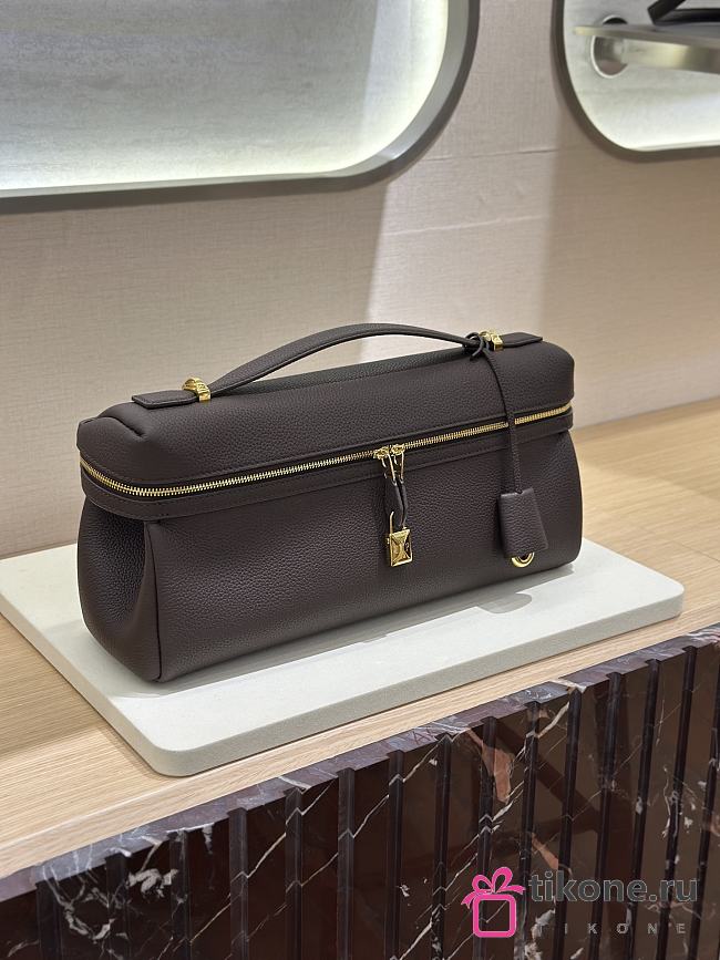 Loro Piana Extra Softy Bag L33 Calfskin Dark Chocolate H11B - 33x14x9cm - 1