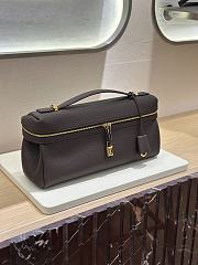 Loro Piana Extra Softy Bag L33 Calfskin Dark Chocolate H11B - 33x14x9cm - 1