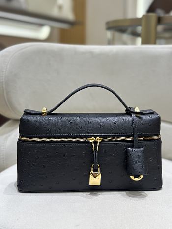 Loro Piana Extra Bag L23 Ostrich Leather Black - 23x12x7cm