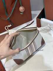 Loro Piana Extra Pocket L19 Cotton Linen Natural/Caramel Sugar Stripes - 19x7x12cm - 6