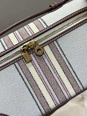 Loro Piana Extra Pocket L19 Cotton Linen Natural/Caramel Sugar Stripes - 19x7x12cm - 5