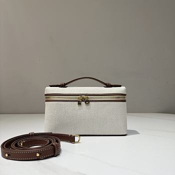 Loro Piana Extra Pocket L19 Cotton Linen Natural/Caramel Sugar - 19x7x12cm