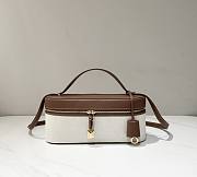 Loro Piana Extra Camera Case Cotton Linen Caramel - 28x12x8cm - 1