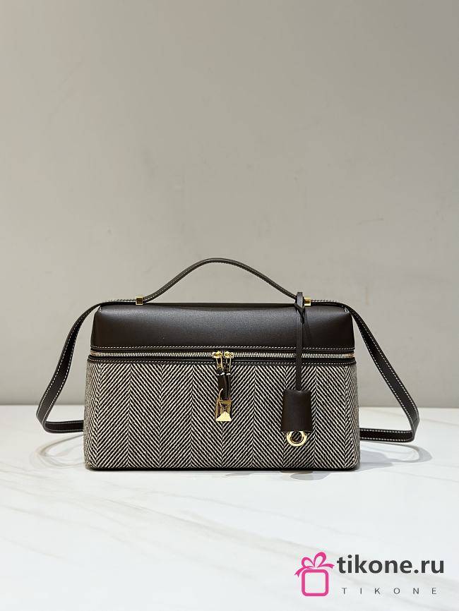 Loro Piana Extra Bag L27 Pecora Nera Natural Brown/Dark Chocolate F6IH - 27x16x10cm - 1
