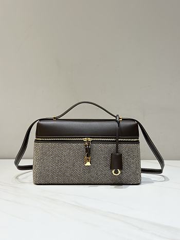 Loro Piana Extra Bag L27 Pecora Nera Natural Brown/Dark Chocolate F6IH - 27x16x10cm