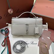 Loro Piana Extra Bag L23 Calfskin Greige - 23x12x7cm - 1